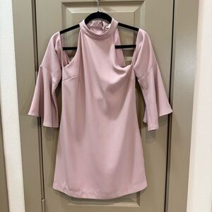 Stolen Hearts Pink Cutout Shoulder Mini Dress | Small
